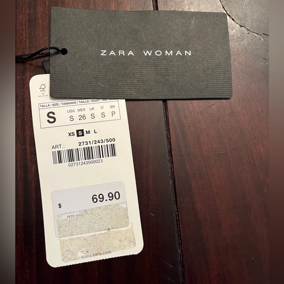 Zara Forest Green Tunic Dress with Bell Sleeves NWT - Picture 4 of 7